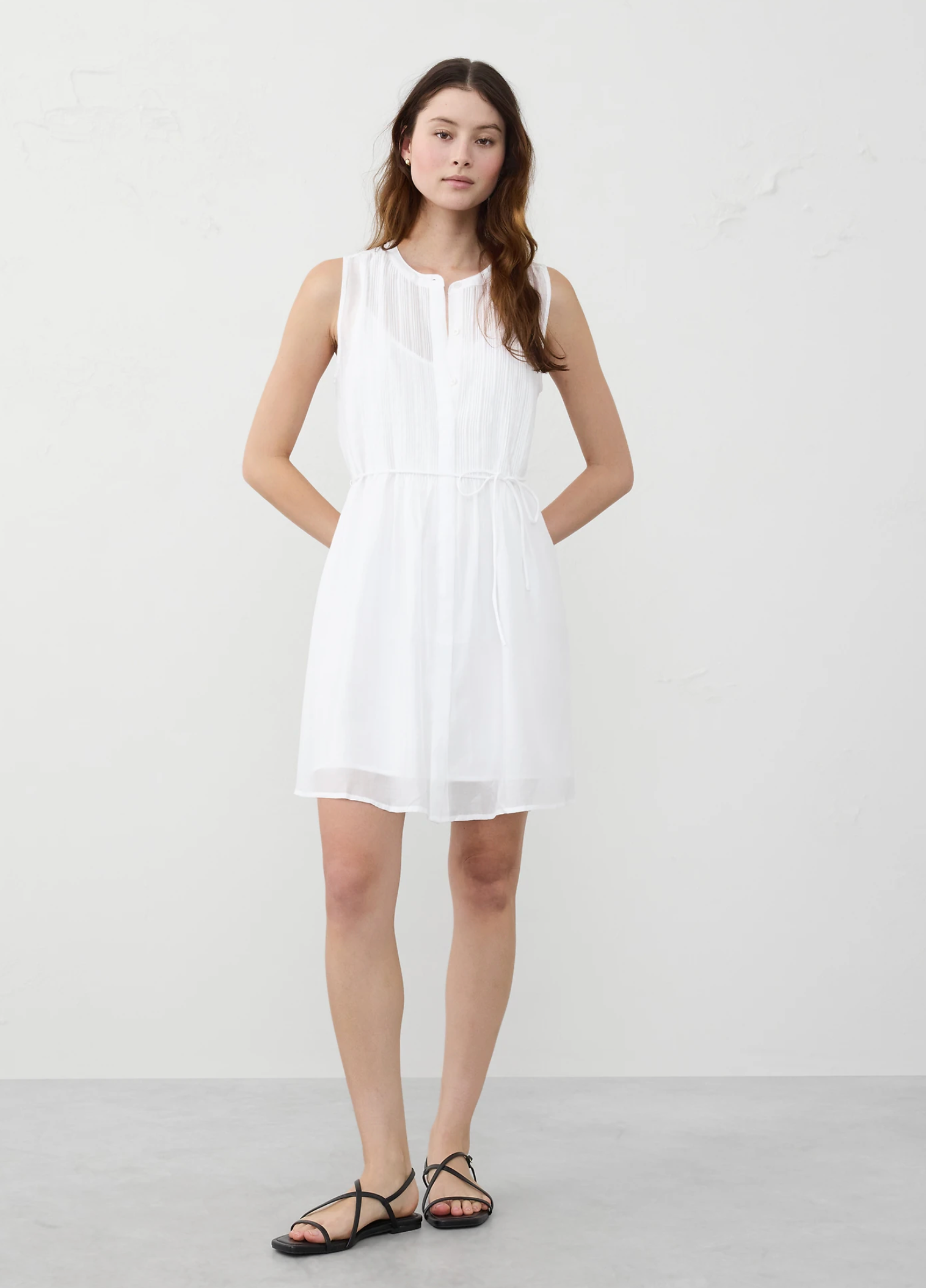 Pintuck Mini Dress