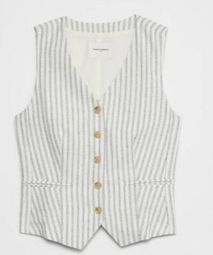 Linen Blend Classic Vest