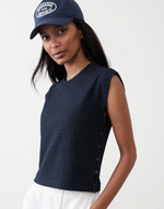 Crepe Jacquard Side Button Top