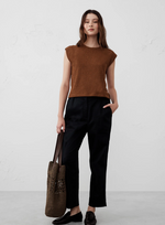 Crepe Jacquard Side Button Top