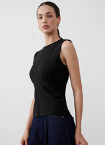 Shirred Waist Ponte Top