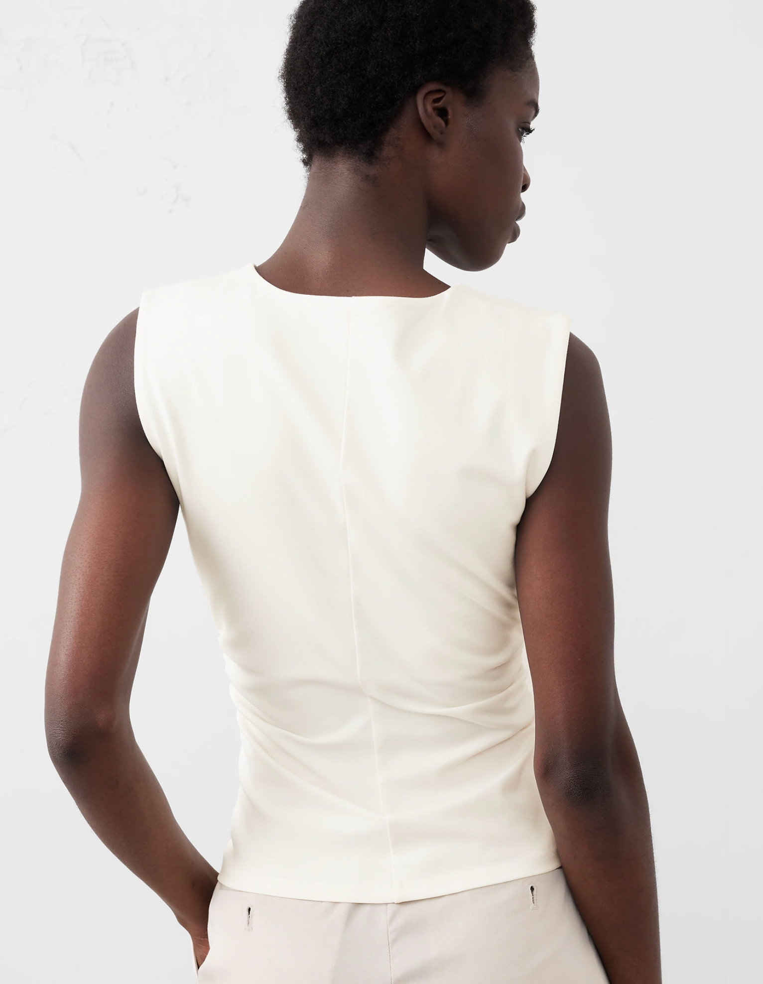 Shirred Waist Ponte Top