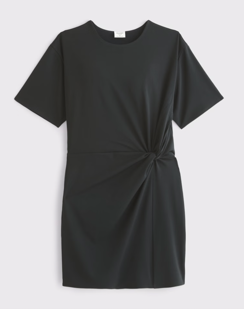 Side Knot Crepe Mini Dress