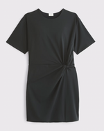 Side Knot Crepe Mini Dress