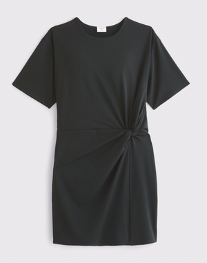 Side Knot Crepe Mini Dress