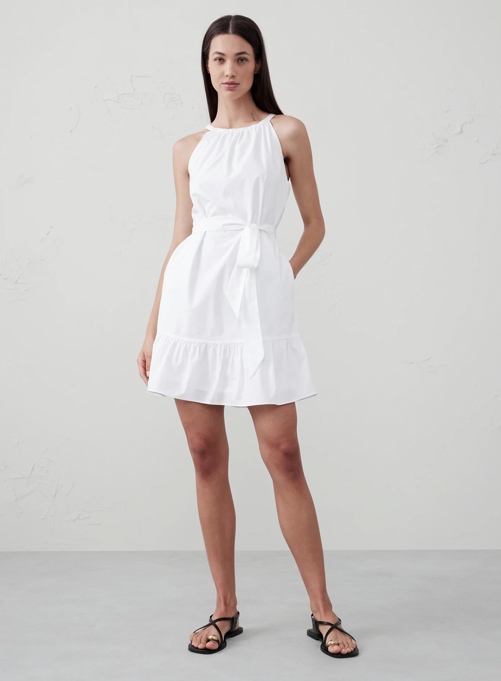 Poplin Tiered Mini Dress