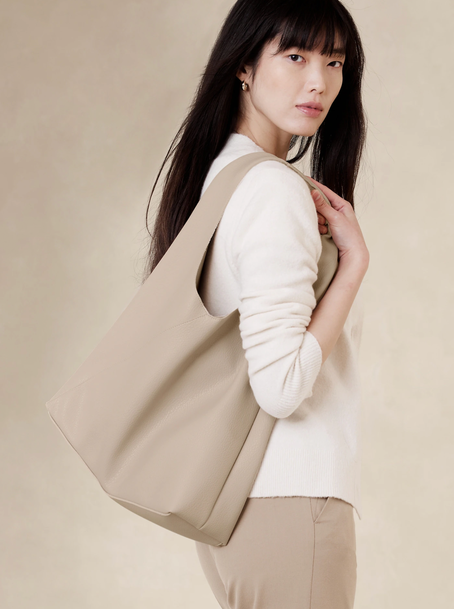 Vegan Leather Slouchy Tote