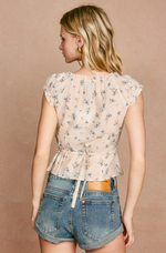 Spring Fable Ruffled Cap Sleeve Top-In Stock