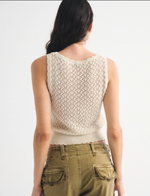 Floral Stitch Tie Waist Sweater