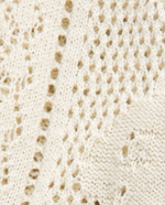 Floral Stitch Tie Waist Sweater