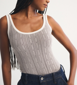 Pointelle Crew Tank & Cardigan