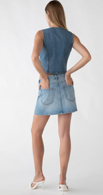 Mini Jean Skirt + Vest