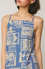 Coversational Minimal Halter Mini Dress