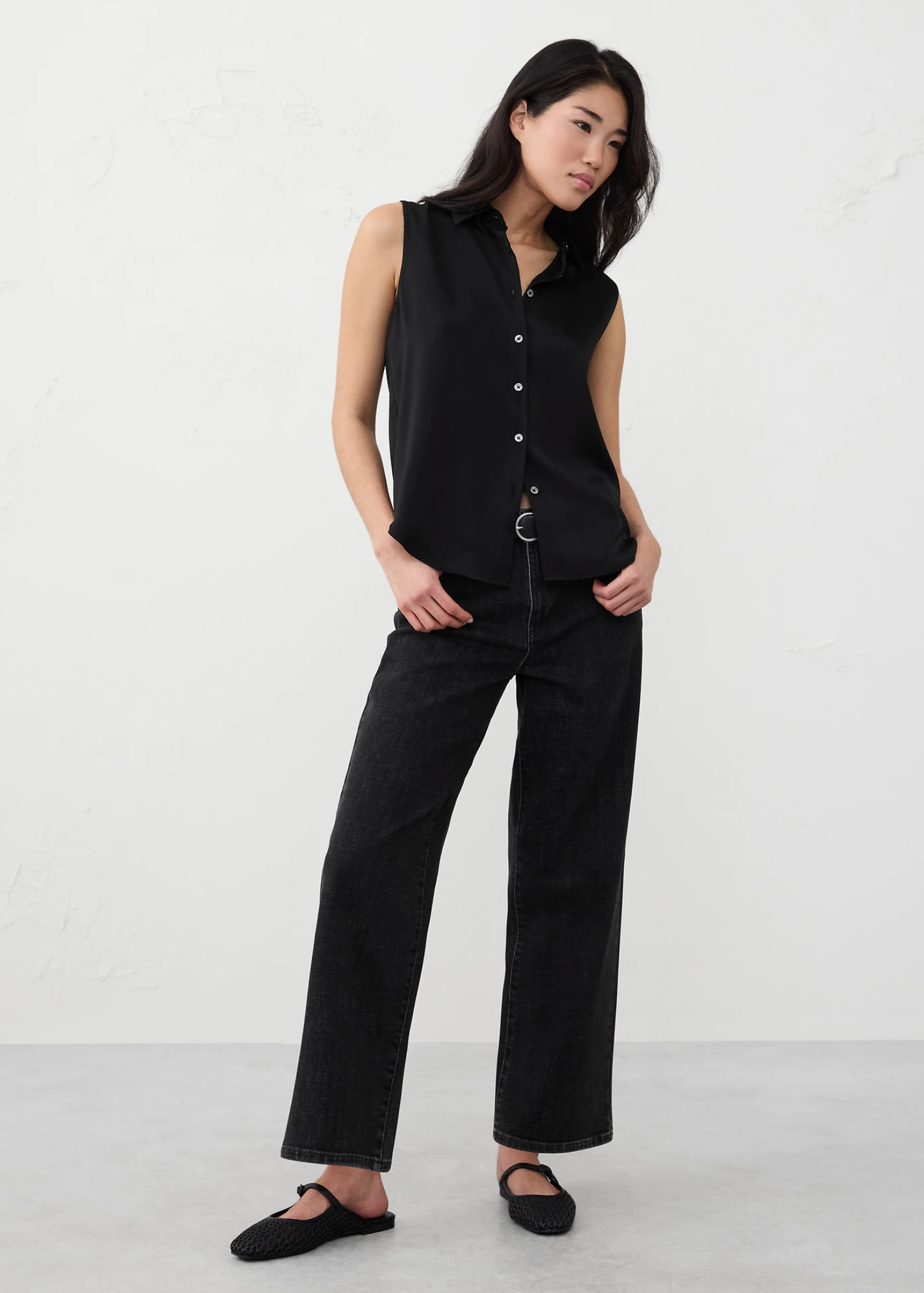 Silky Collared Top