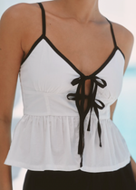 Agnes Tie-Front Poplin Tank