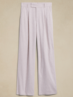 High-Rise Linen Cotton Pants