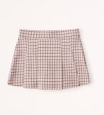 Girls Pleated Plaid Mini Skirt
