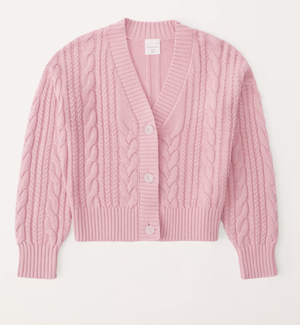 Girls Cropped Cable Stitch Cardigan