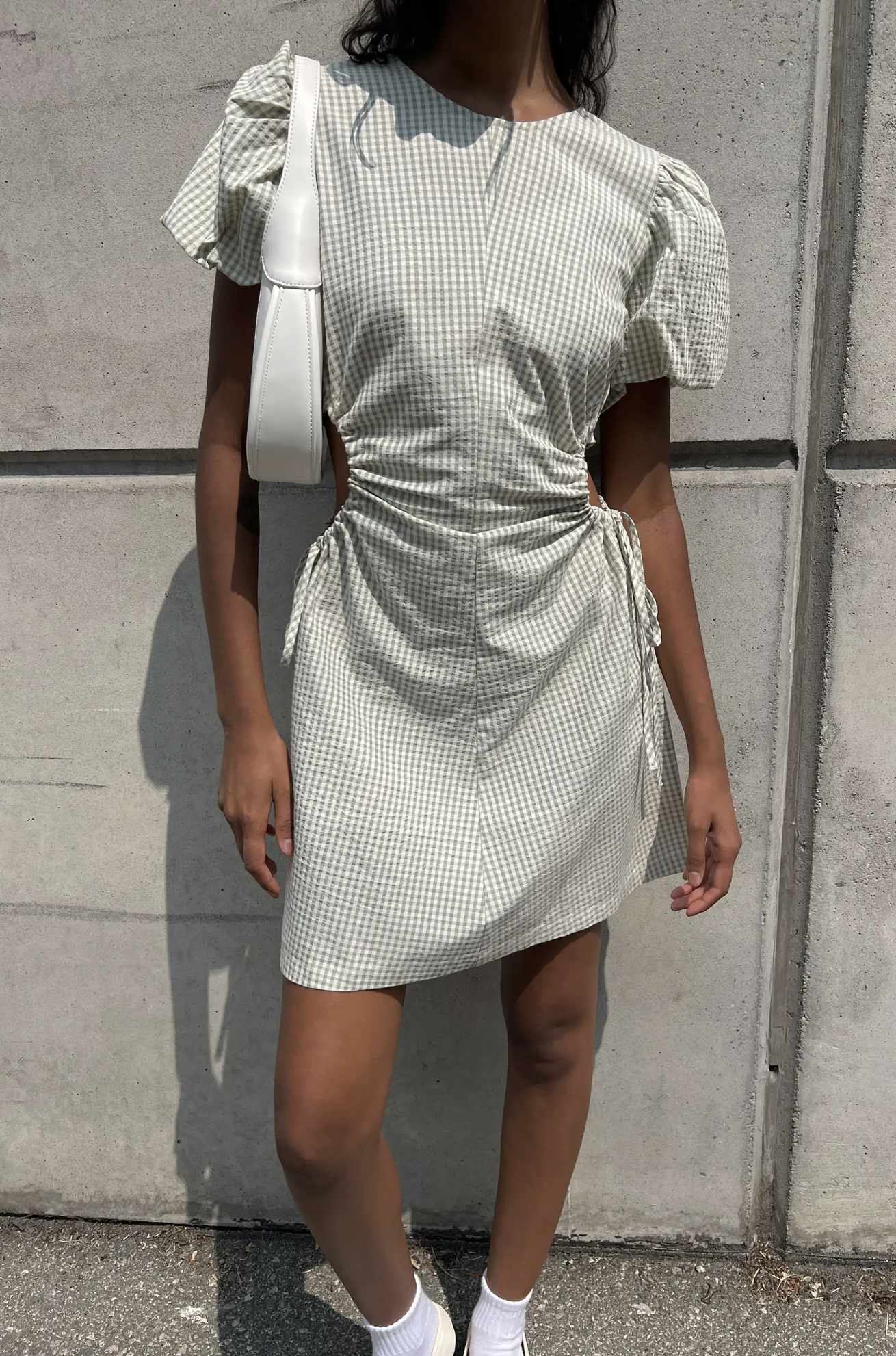 Gingham Cutout Mini Dress