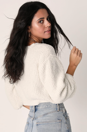 Chenille Cropped Cardigan