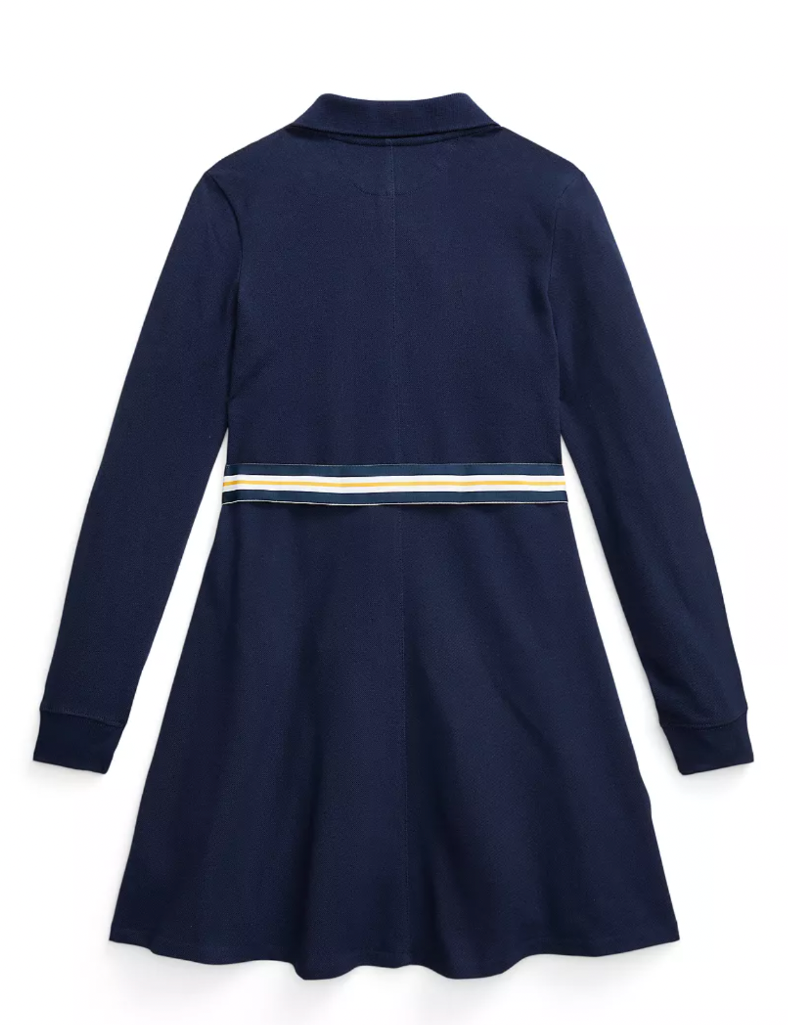 Girls Long Sleeve Belted Polo Dress
