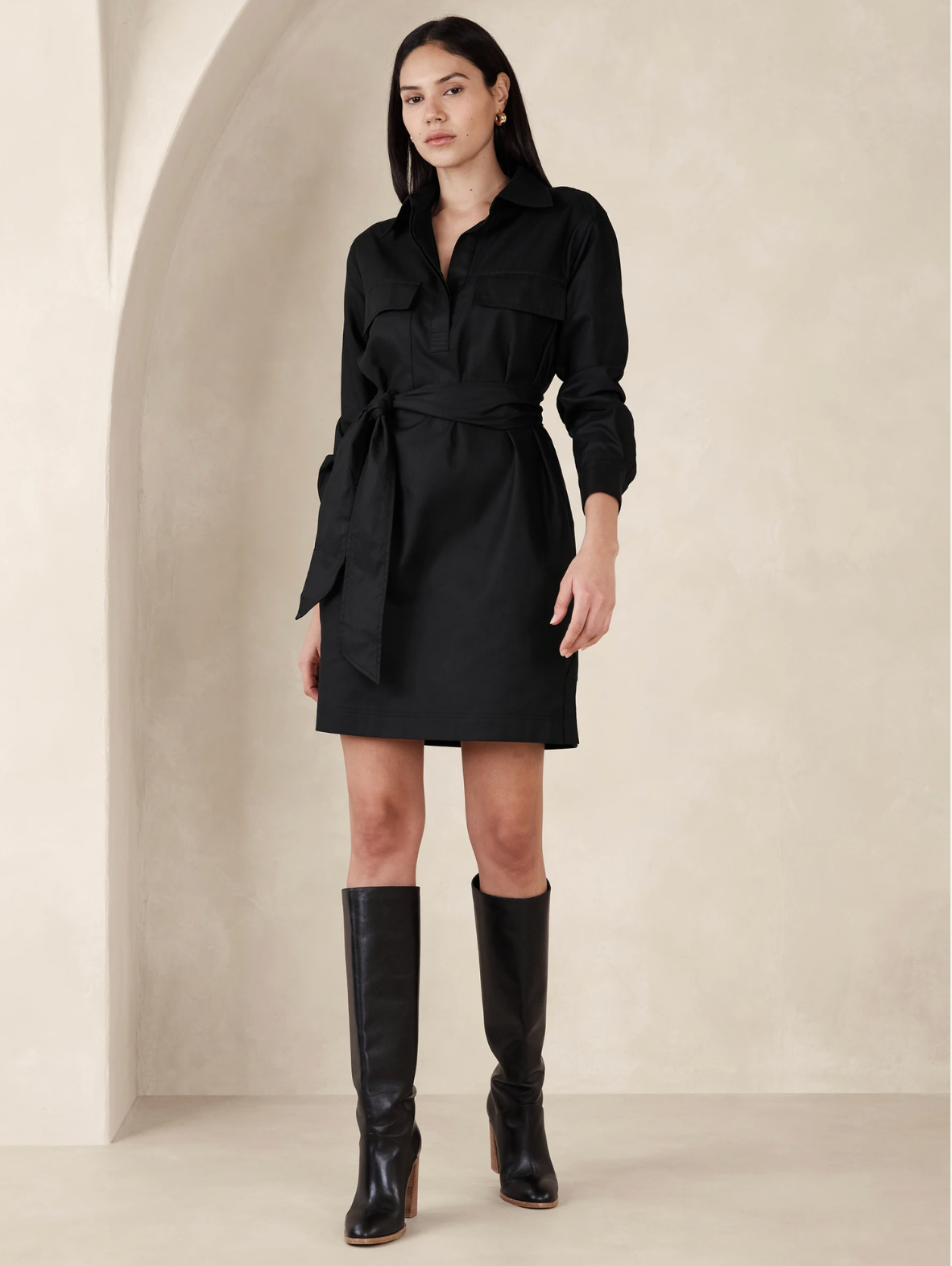 Belted Utility Shirtdress