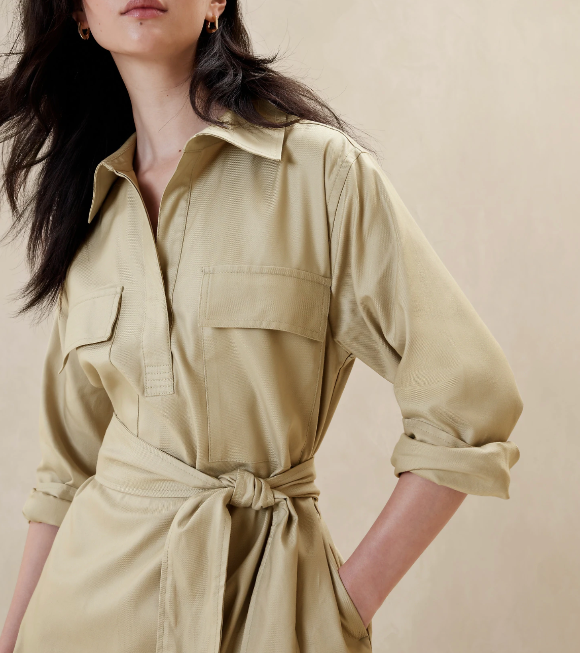 Belted Utility Shirtdress