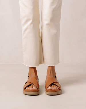 Marshmallow Tan Cris Cross Sandals