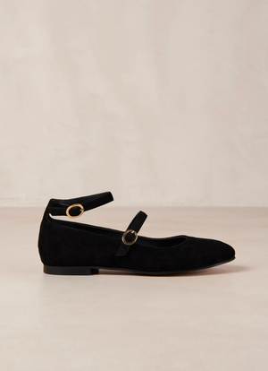 [ PRE-ORDER ] Evelyn Suede Black Leather Pumps