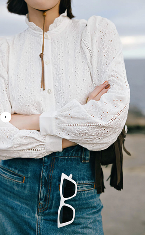 Tilly Cotton Blouse - Ivory