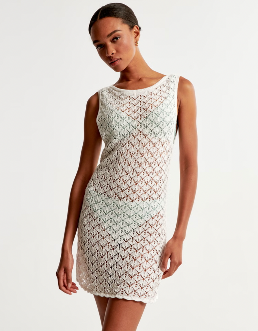 Crochet Mini Dress Coverup