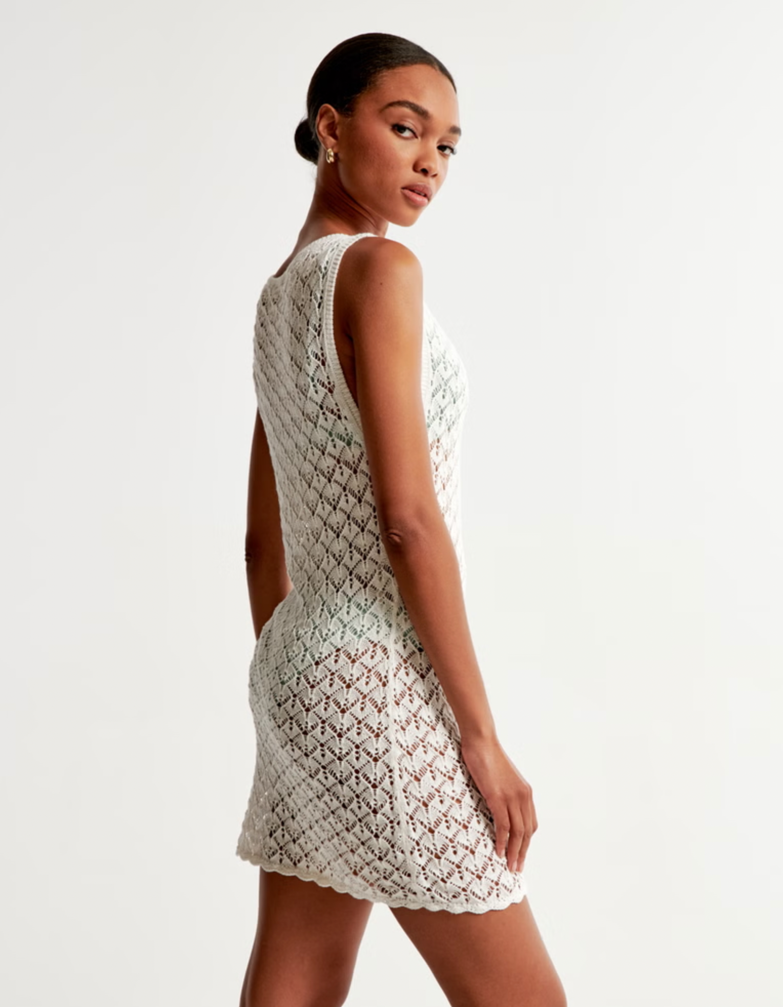 Crochet Mini Dress Coverup