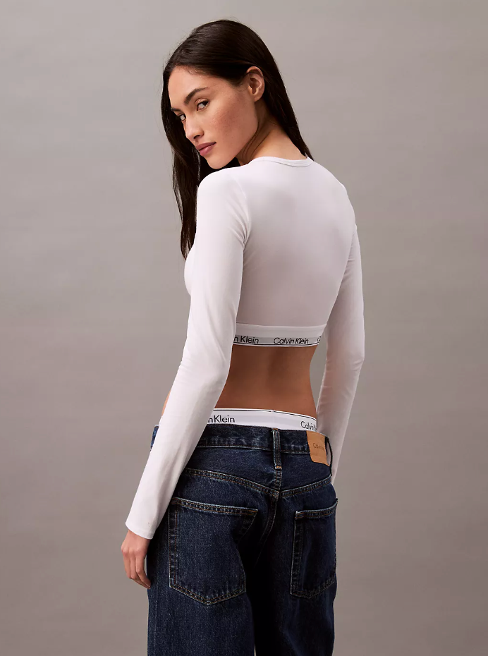 Long Sleeve Cotton T-Shirt Bralette