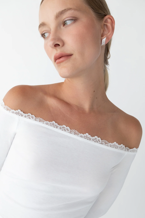 Lace Trim Off Shoulder Top – Elephant Clouds Apparel Lace Trim Off Shoulder Top – Elephant Clouds Apparel
