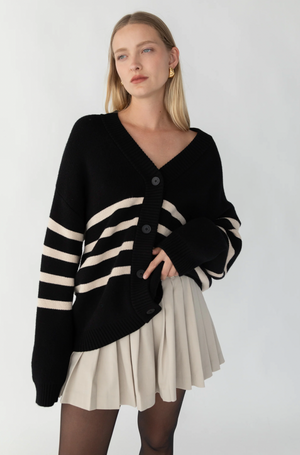 Oversized Striped Slouchy Cardigan