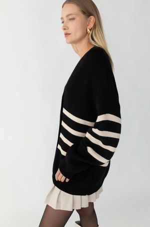 Oversized Striped Slouchy Cardigan