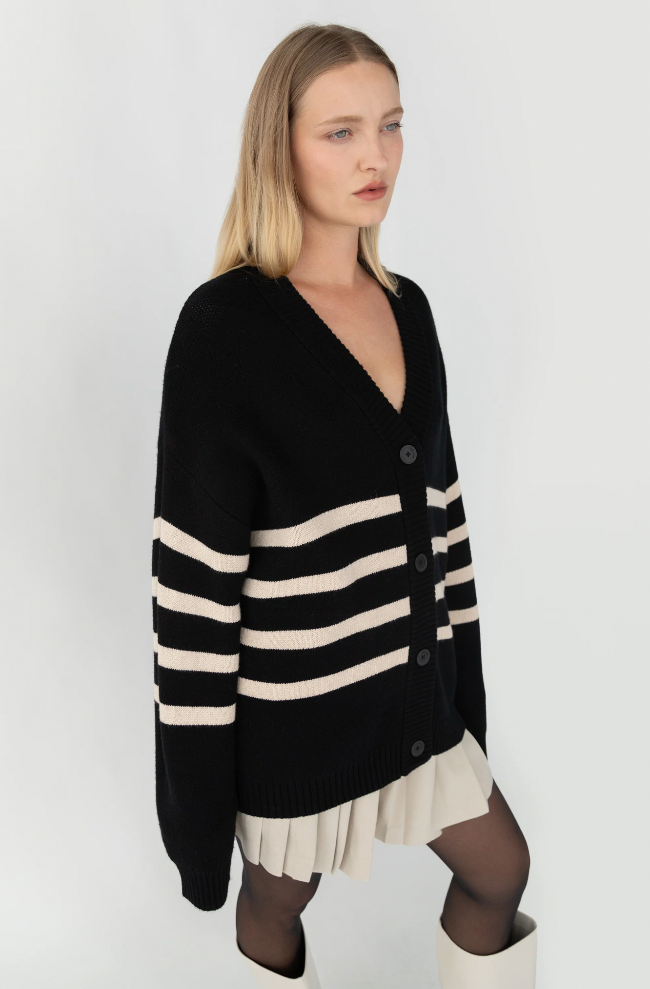 Oversized Striped Slouchy Cardigan