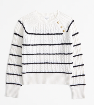 Girls Cable Button Sweater