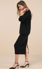 Two-Piece Cardi Sweater Midi Dress