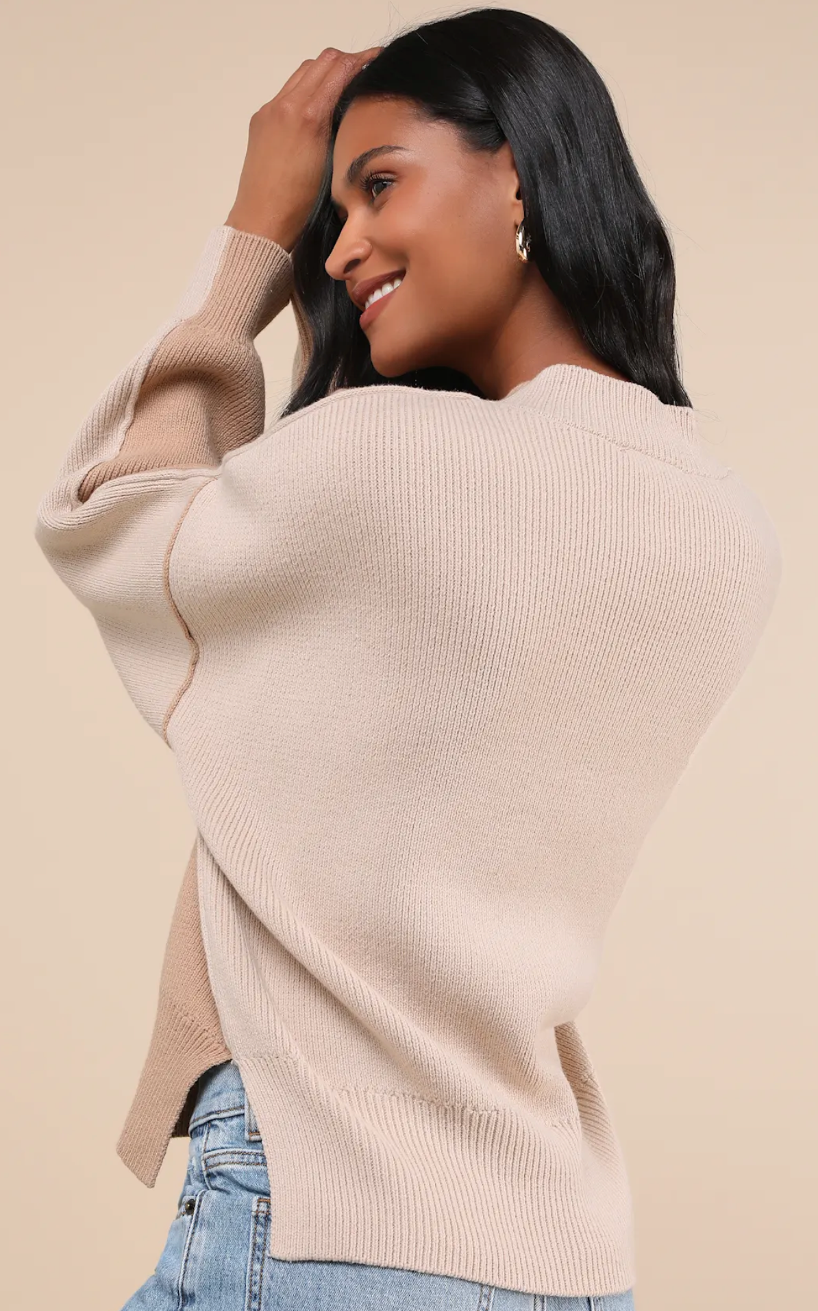 Color Block Pullover Sweater