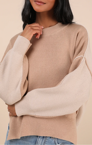 Color Block Pullover Sweater