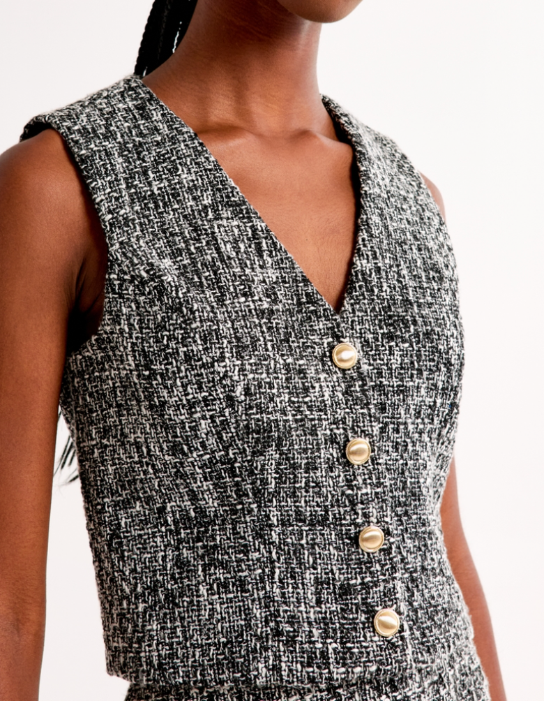 Tweed Vest Set Top