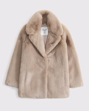 Girls Faux Fur Long Jacket