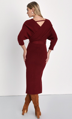 Dolman Sleeve Sweater Midi Dress