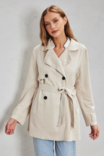 Suede Like Trench Coat