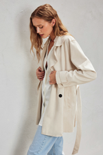 Suede Like Trench Coat