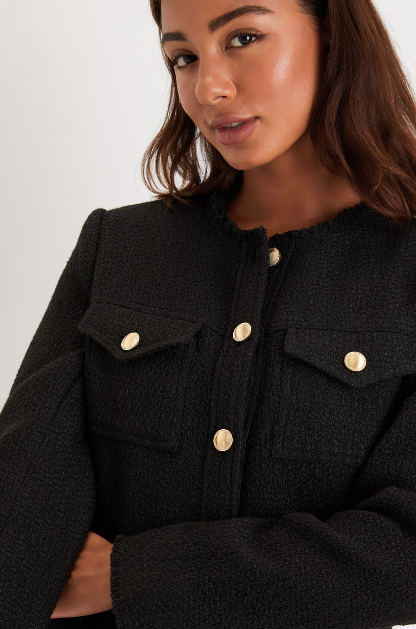 Charming Chérie Tweed Cropped Jacket