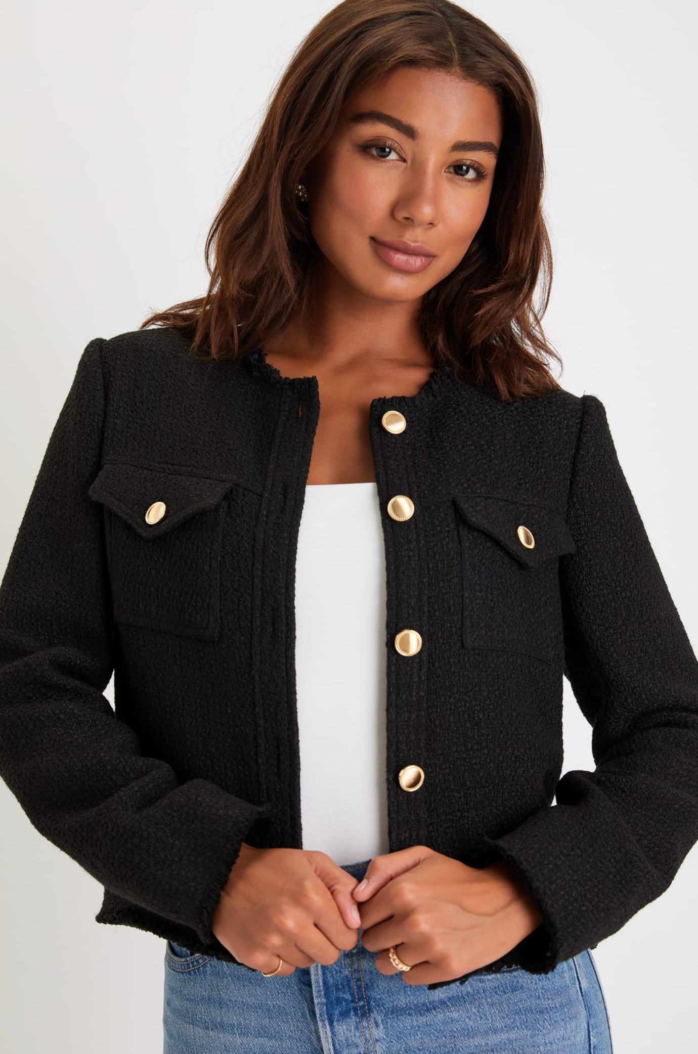 Charming Chérie Tweed Cropped Jacket