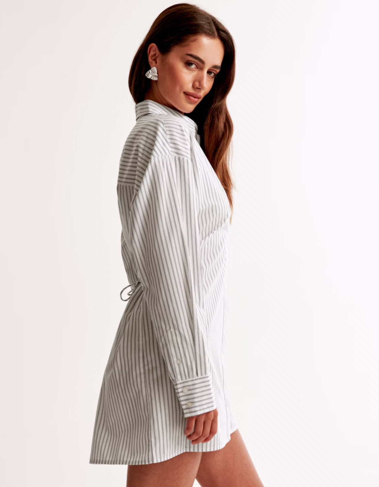 Long Sleeve Striped Shirt Dress