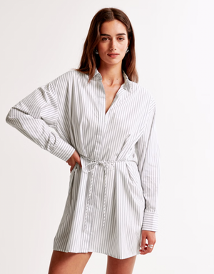 Long Sleeve Striped Shirt Dress